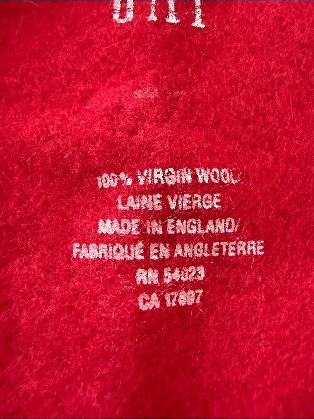 VTG GAP Red Wool Beret Hat Black Velvet Trim Bow Made in England S/M 80s/90s